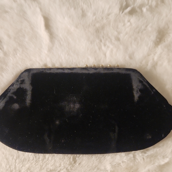 Saks Fifth Avenue vintage  Black Velvet Classy Clutch. Whimsigoth Victorian